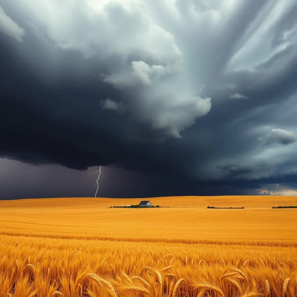 That sky is either going to save the crop or ruin it. Farming is just staring at clouds and hoping. Been doing it all my life.