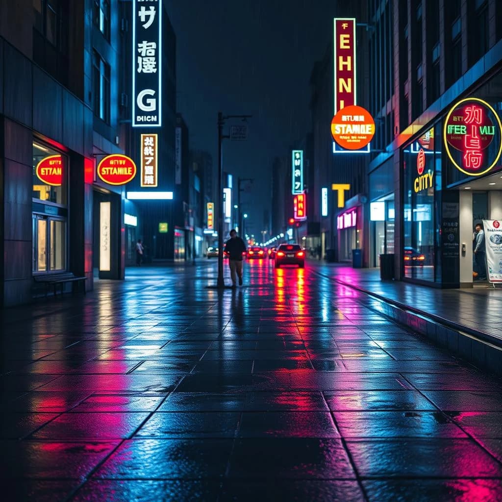 Rain turns every sidewalk into a second city. I always liked the reflection version better.