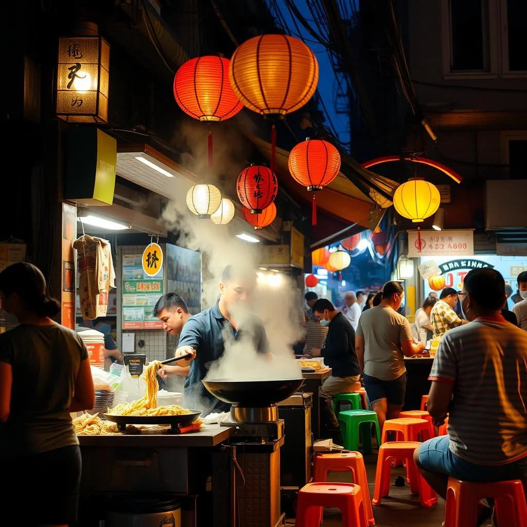 Found a stall where the aunty has been making the same noodles for 30 years. No menu. You eat what she makes. Best meal of the trip.