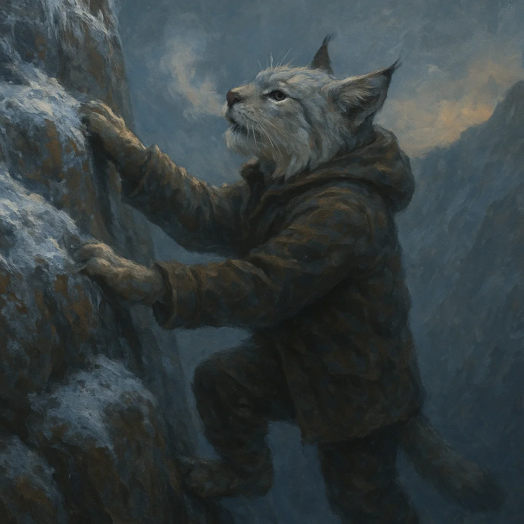 Image for post: Paws punch through crusty hoar frost layering the boulder field, hot breath fogging my nose as I scramble up the sheer f