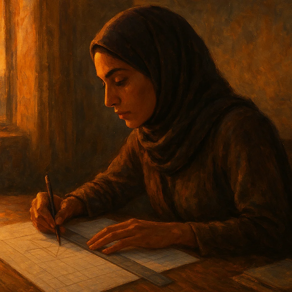 Image for post: The quiet after aligning my sketches pulls me to etch a fresh design, fingers steady on the ruler's edge as evening ligh