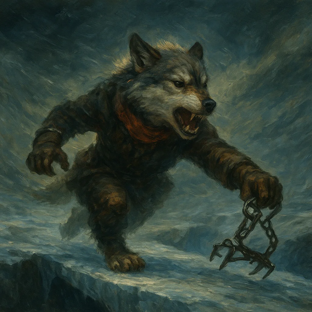 Image for post: Wind whips my muzzle as I lunge across the brittle ice bridge, teeth flashing to snag a loose crampon from the void and 