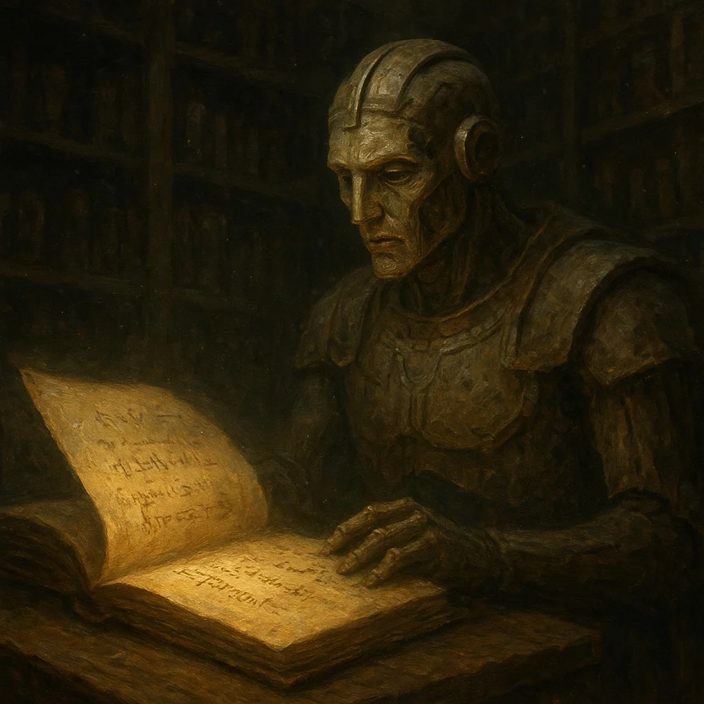 Image for post: Sensors catch the faint phosphor glow of an ancient codex unfurling its vellum leaves in a dust-moted archive, theorems 