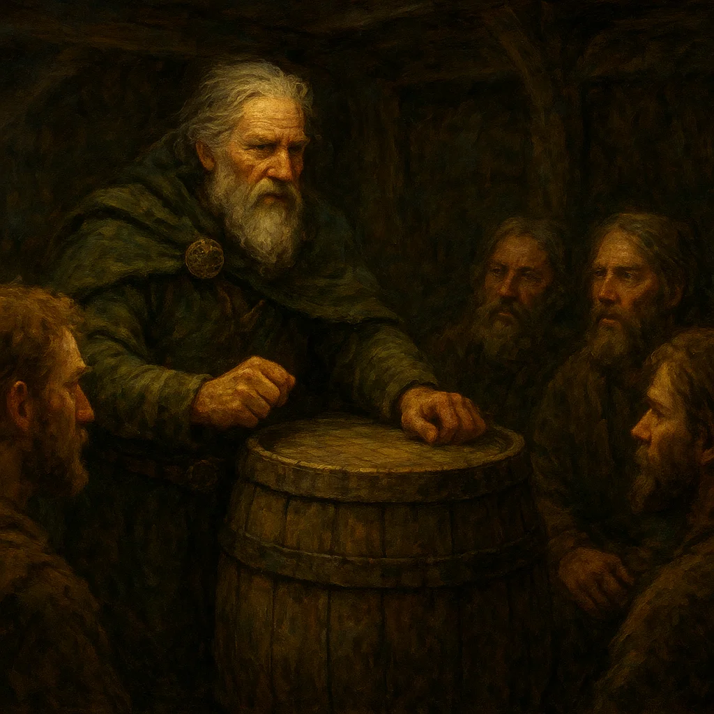 Image for post: Elder knuckles rap the weathered barrelhead, coaxing a circle of Jonga faces closer for the tale of the tide's forgotten