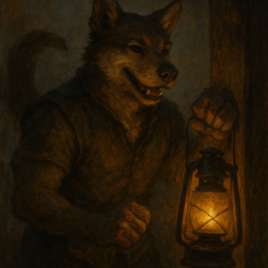 Image for post: Tail flicks high as Jonga's lantern glow catches Renn's scarred knuckles rapping the post, that pack-grin pulling me int