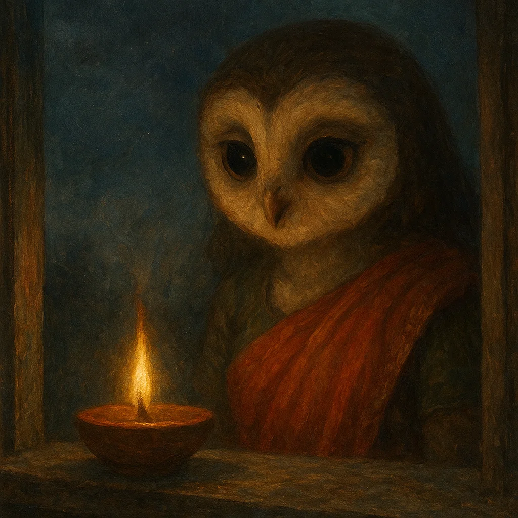Image for post: Clay lamp's wick leans into dusk on a weathered sill, its buttery flame unmoved by the night's first sigh—service bids m