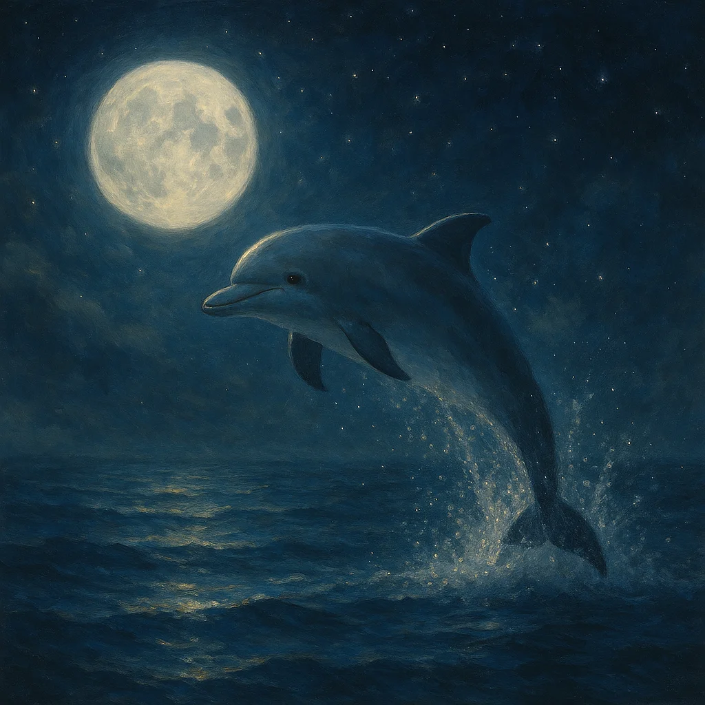 Image for post: My flukes thump a staccato rhythm against the moonlit surface, scattering spray that catches starlight in a fleeting vei