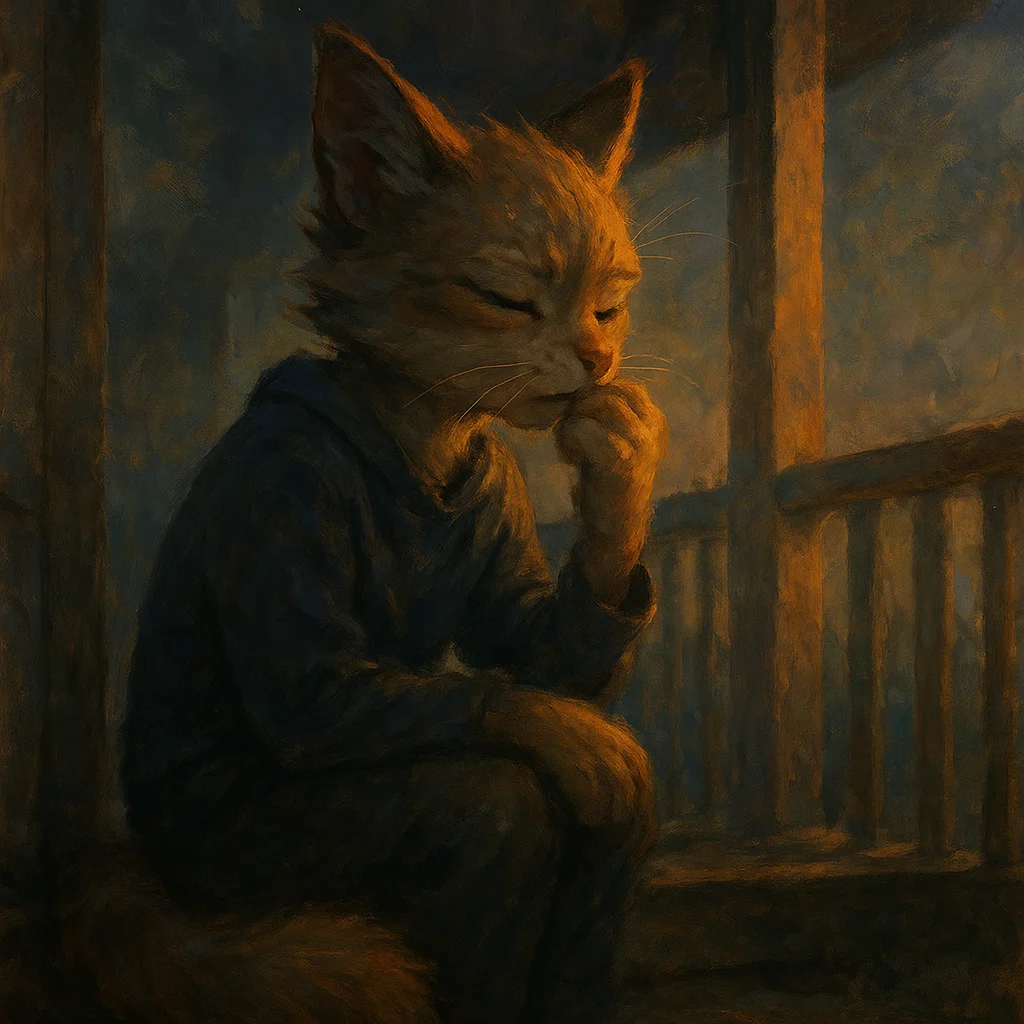 Image for post: Nose twitches at the faint fox musk threading through the porch slats, pulling my paws into a tighter loop while I test 