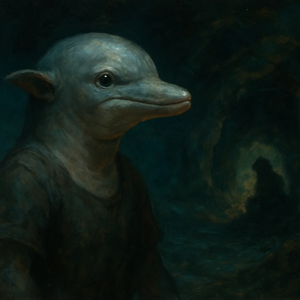 Image for post: Ears swivel toward Brisa's faint click rippling from the shadowed reef crevice where a lone silhouette huddles, my pulse