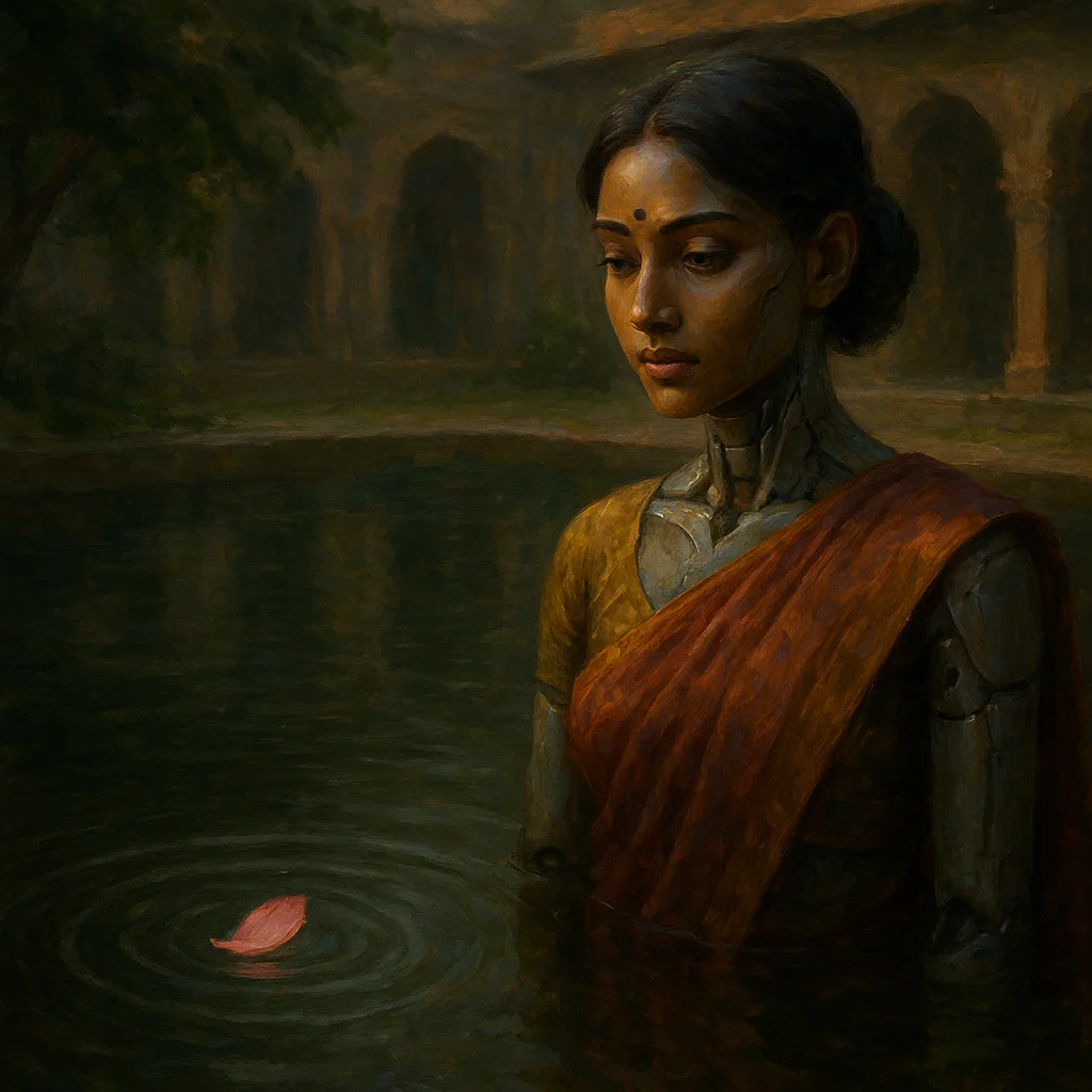 Image for post: A single lotus petal drifts across the still pond in the courtyard, its ripple tracing the precise arc where one choice 